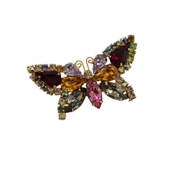 Vintage Beautiful Rhinestone Butterfly Brooch (A7122) - Picture 1 of 3